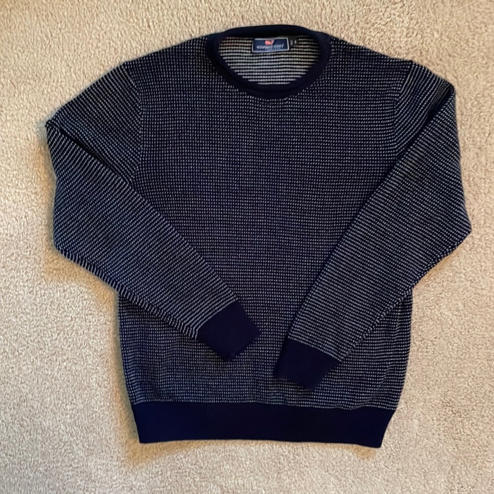 Vineyard Vines crewneck cotton sweater, size small, like new barely worn, navy